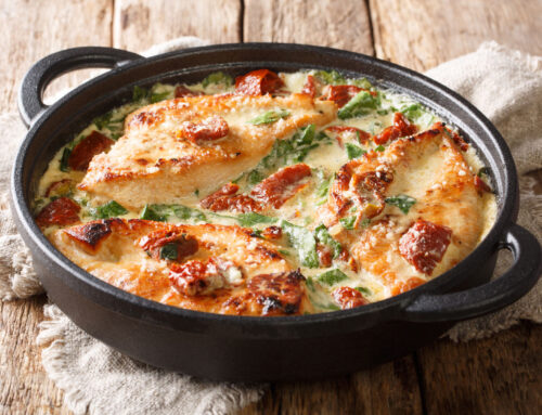 Tejszínes-aszalt paradicsomos csirkemell